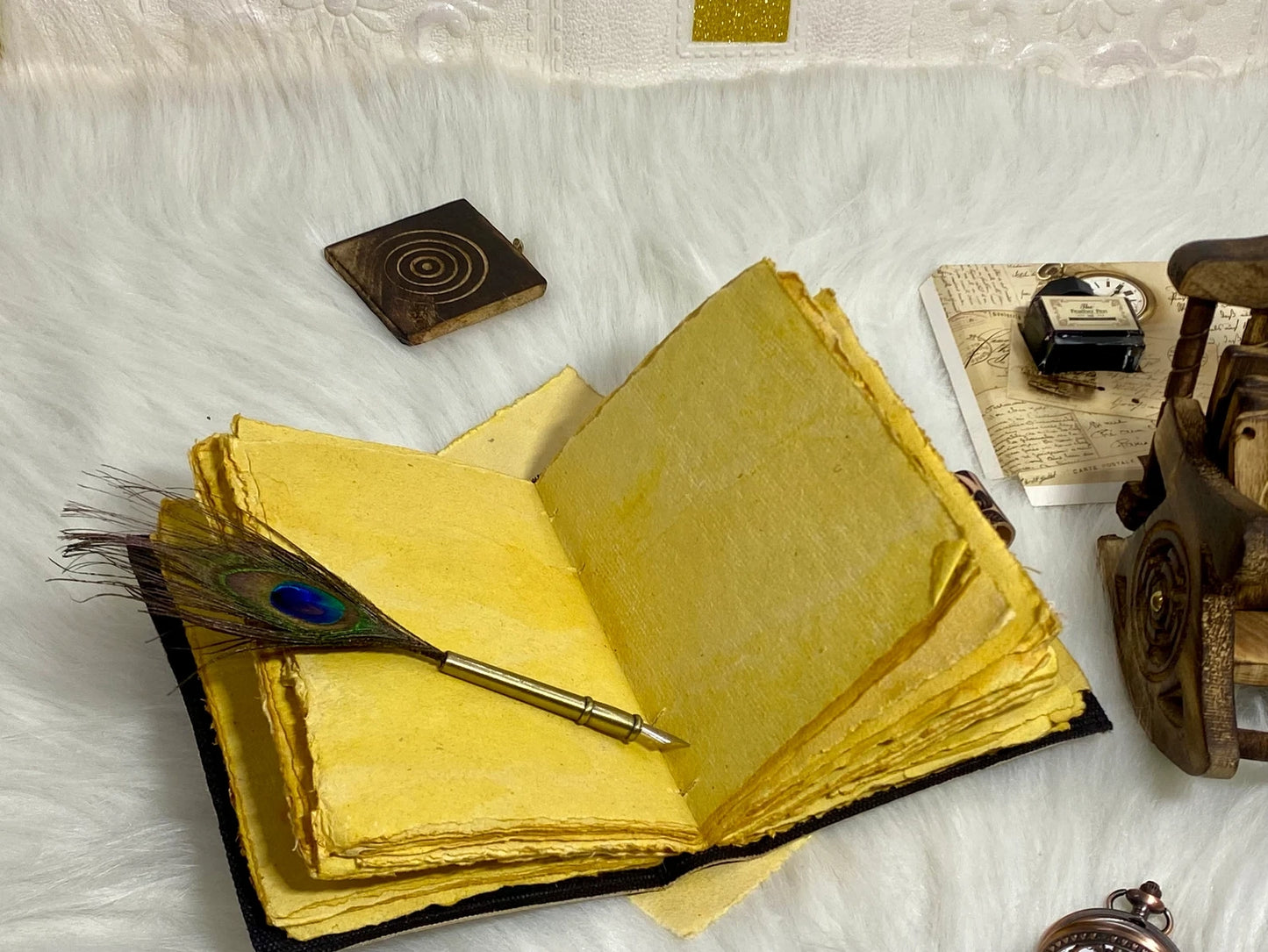 Leather Journal Vintage Notebook with the Lover Print