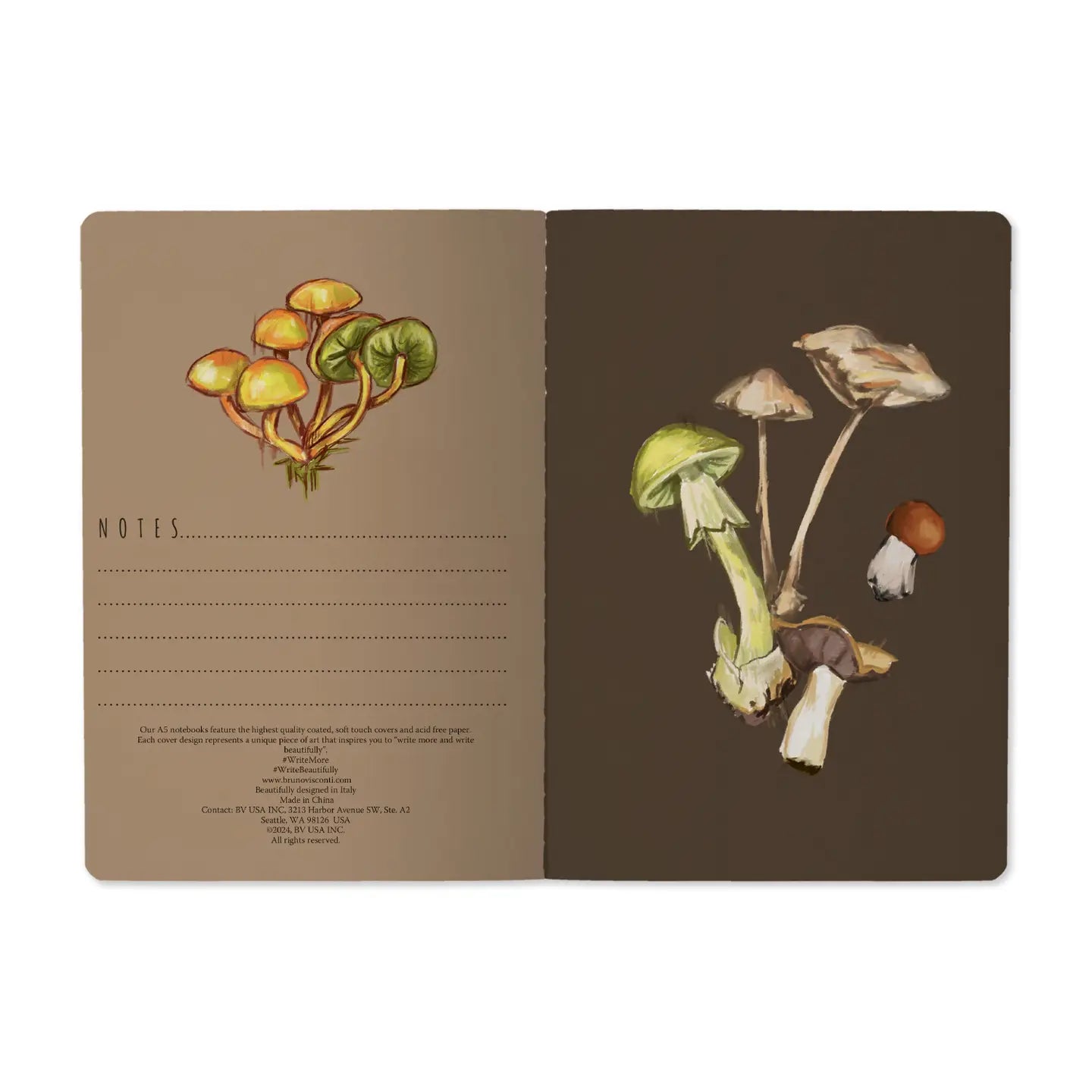 Mushrooms Notebook and Pen