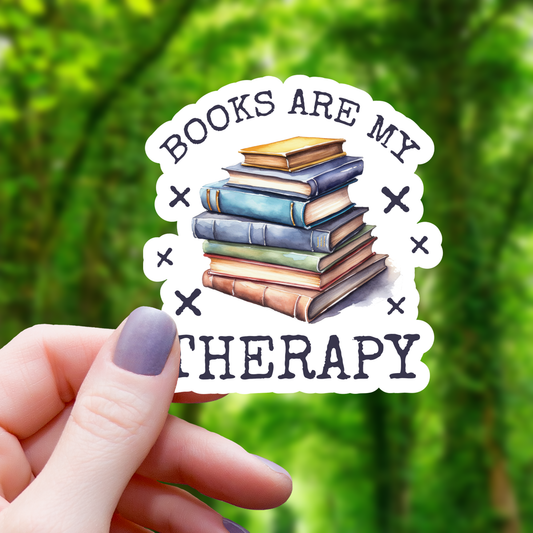 Books are my Therapy Sticker - 3"