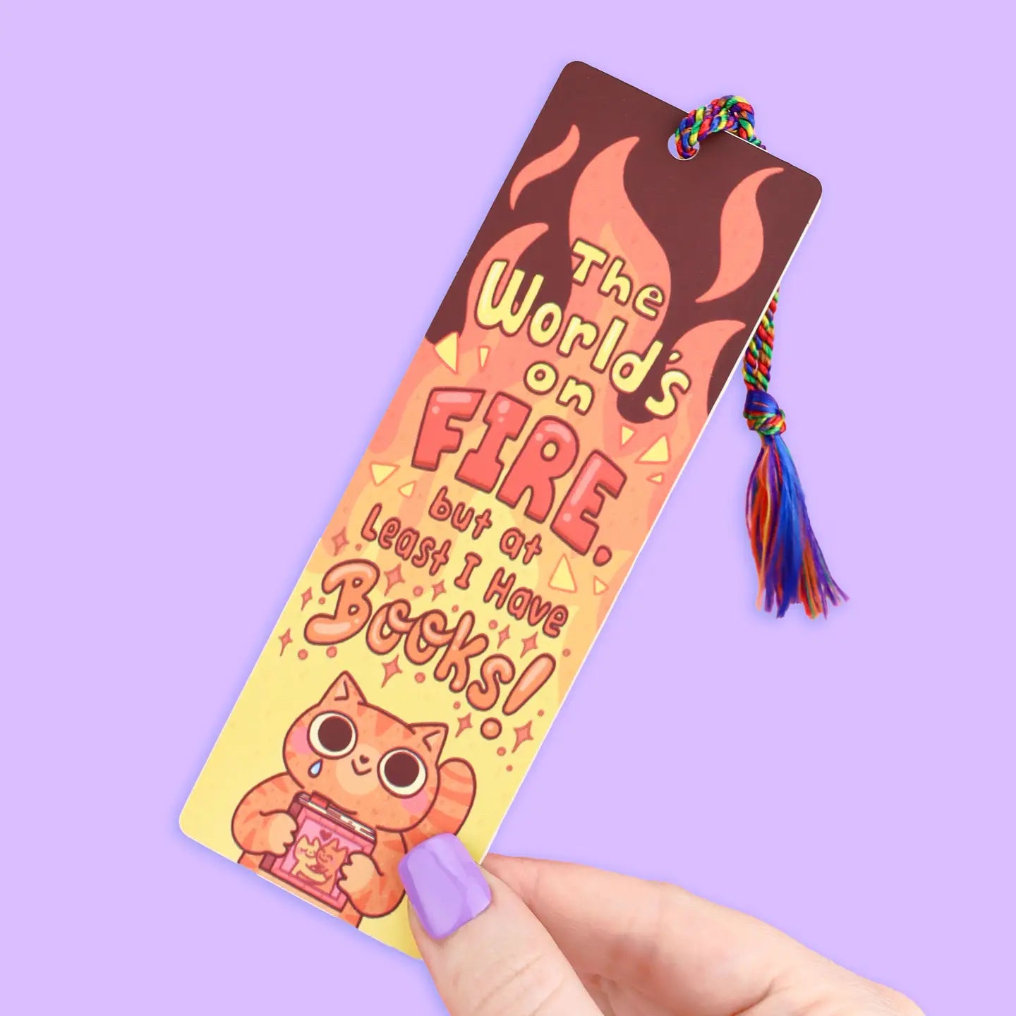 World’S On Fire Bookmark with Tassel