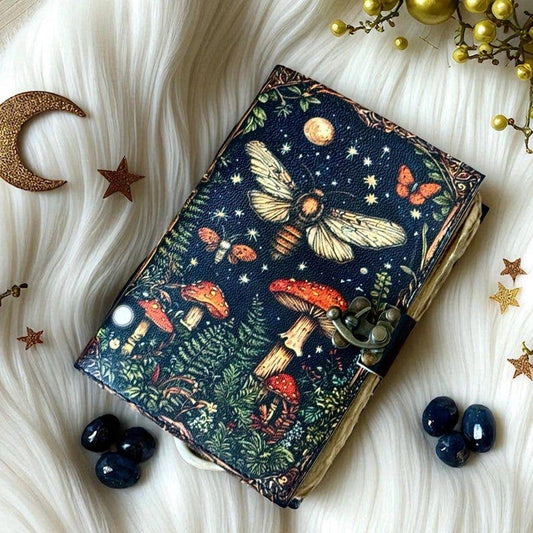 Leather Journal Mushroom Print