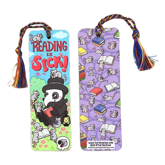 Reading Is Sick Plague Doctor Gift Bookmark with Tassel